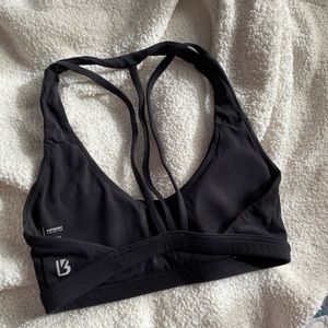 buffbunny my confession straps back sports bra in black